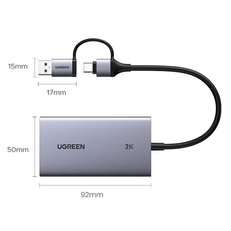 UGREEN CM726-25773 With 4K HD Loop Out USB A / USB C 2 in 1 2K / 30Hz Video Capture Card