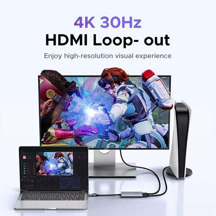 UGREEN CM726-25773 With 4K HD Loop Out USB A / USB C 2 in 1 2K / 30Hz Video Capture Card