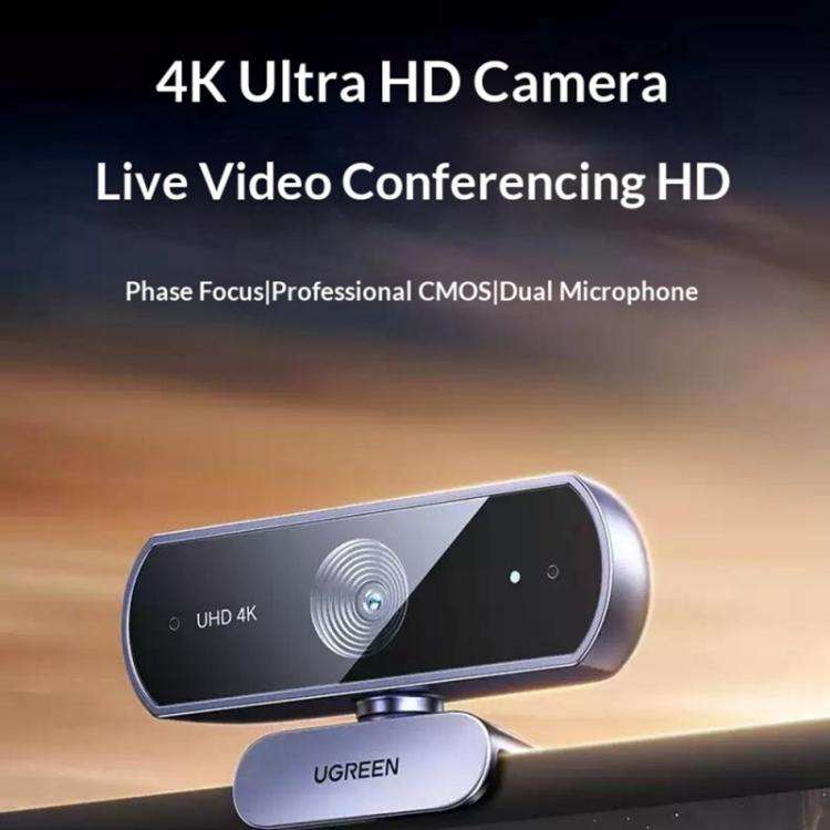 UGREEN CM831-65381 For Video Conference 4K HD Webcam 8MP Dual Microphone Auto Focus Camera