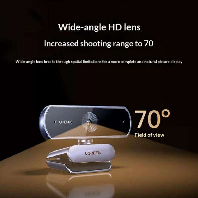 UGREEN CM831-65381 For Video Conference 4K HD Webcam 8MP Dual Microphone Auto Focus Camera