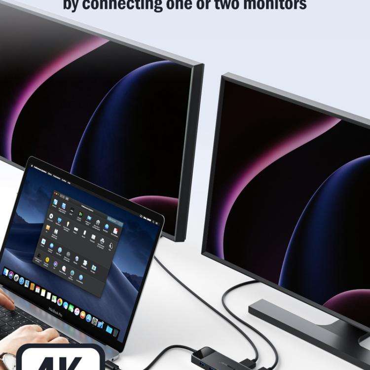 Lemorele TC94 10-in-1 Hub Dual HDMI VGA PD100W Multiport Docking Station