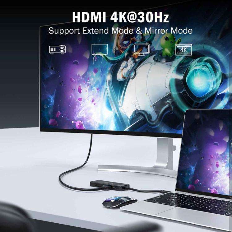 Lemorele TC92 9 in 1 Docking Station 4K Display Ethernet 100W PD Portable Connector