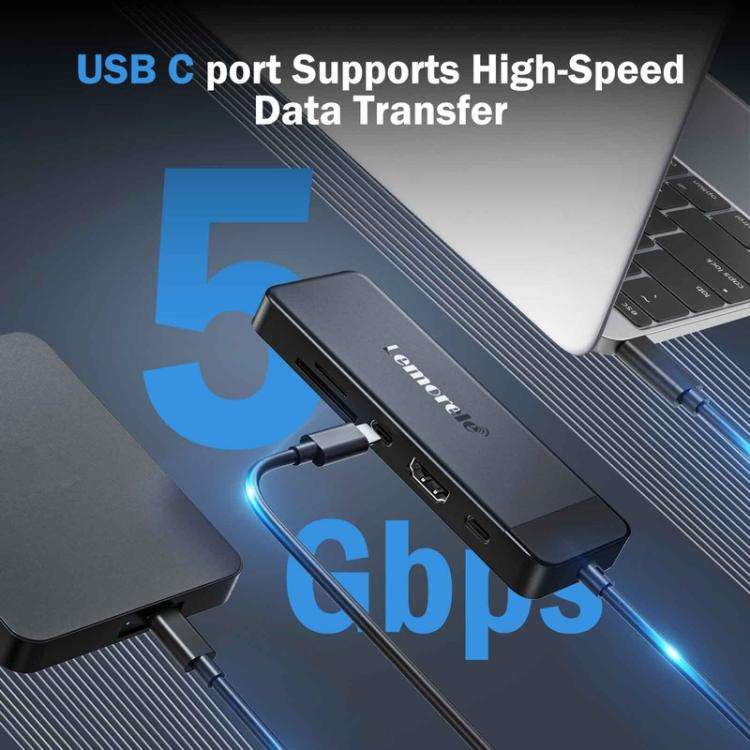 Lemorele TC92 9 in 1 Docking Station 4K Display Ethernet 100W PD Portable Connector
