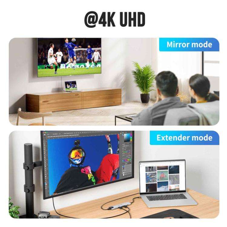Lemorele TC19L Plus 8 in 1 Docking Station 4K Display Ethernet 100W PD Adapter