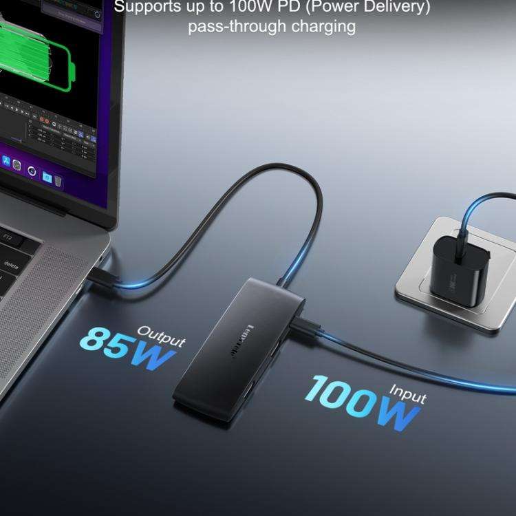 Lemorele TC510 7 in 1 Docking Station 4K Display High Speed 100W PD Portable Adapter