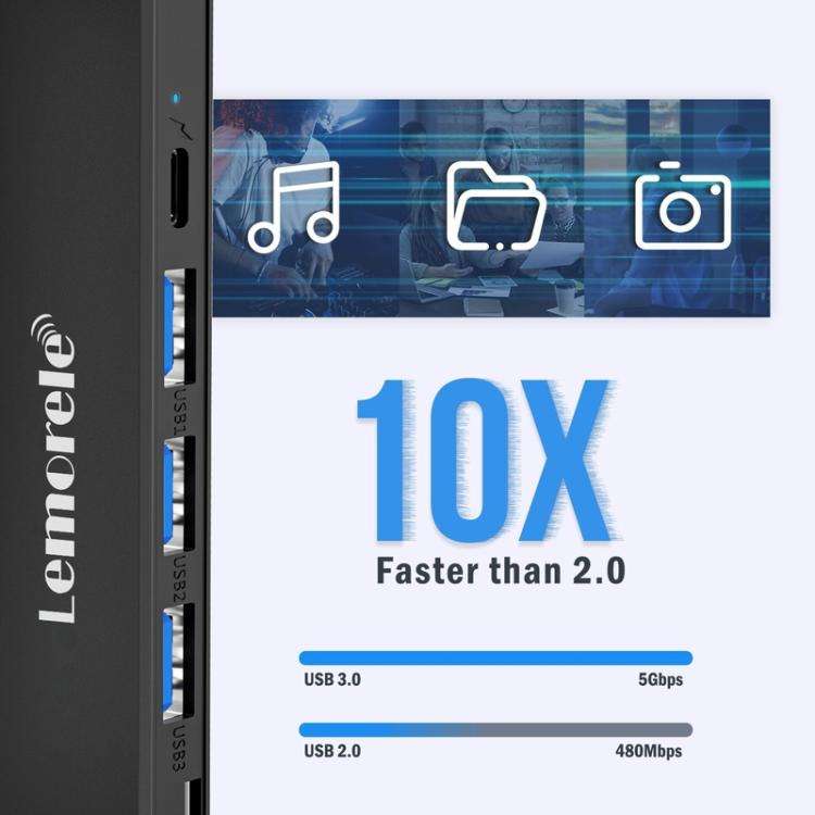 Lemorele TC90 7 in 1 Docking Station 4K Projection Gigabit Network 100W PD Connector