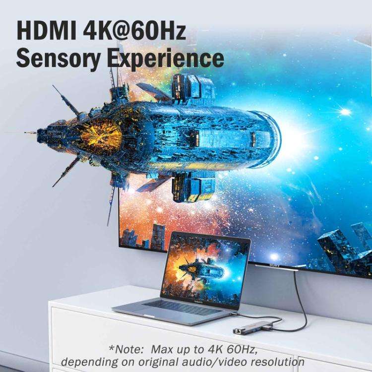 Lemorele TC44L 6 in 1 Docking Station 4K Visual Output Dual Card 100W PD Portable Connector