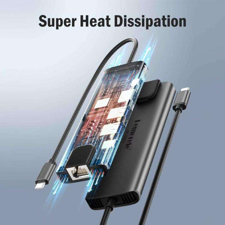 Lemorele TC44L 6 in 1 Docking Station 4K Visual Output Dual Card 100W PD Portable Connector
