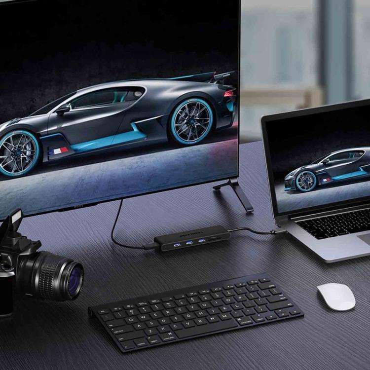 Lemorele TC23L 6 in 1 Docking Station 4K Display Gigabit Network 100W PD Adapter