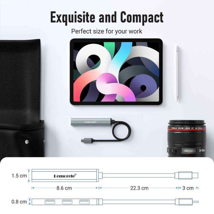 Lemorele TC57 4 in 1 Docking Station 4K Display 100W PD Laptop Portable Adapter
