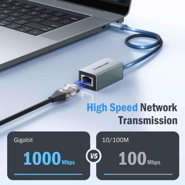 Lemorele TC48 Type-C Hub Gigabit Ethernet Dual HDMI Display Multi-port Laptop Expander