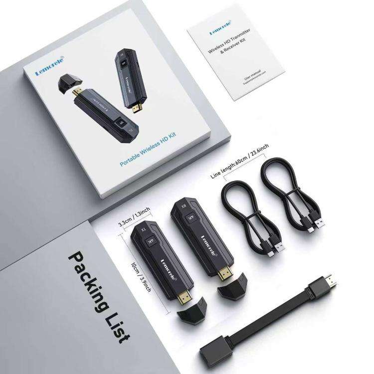 Lemorele P50 1 Receiver 8 Transmitters HDMI-compatible Wireless Set 4K 50M WiFi Presentation Adapter