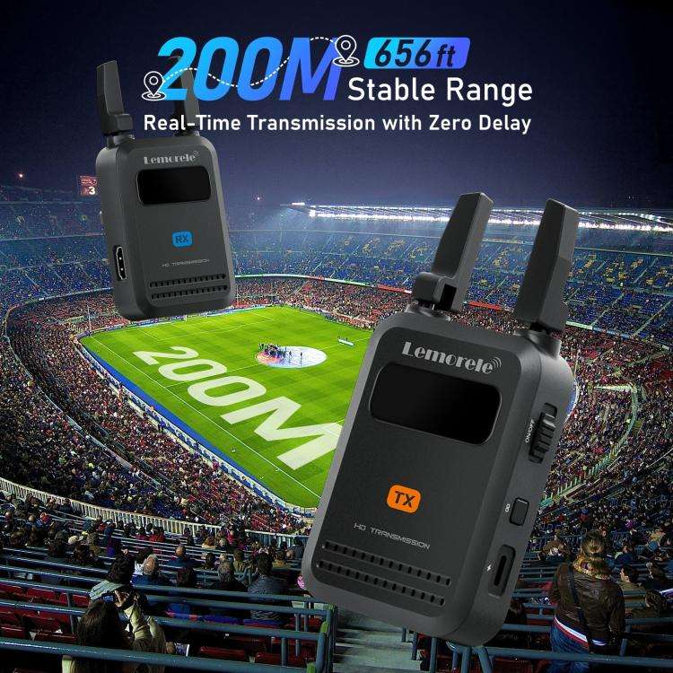 Lemorele R5000 Wireless Video Transmitter 1 In 1 Loop Out 1TX To 4RX 1080P 200M HDMI-compatible E...