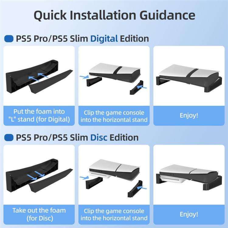 For PS5 Pro / PS5 Slim Digital Disc Edition 12 Game Discs Storage Cooling Base Holder