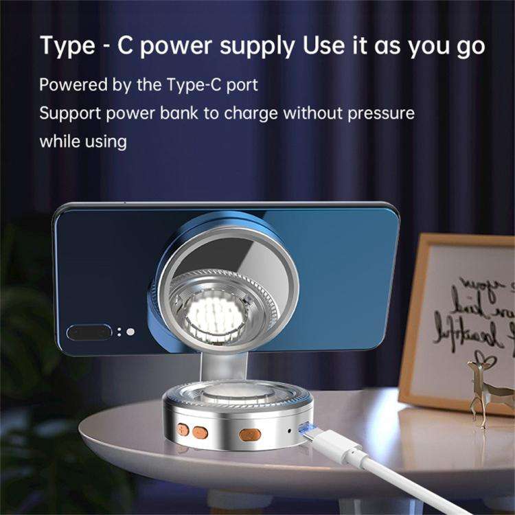 K08 3-Color Temperature Phone Photography Light 360 Degree Foldable Selfie Magnetic LED Ring Light