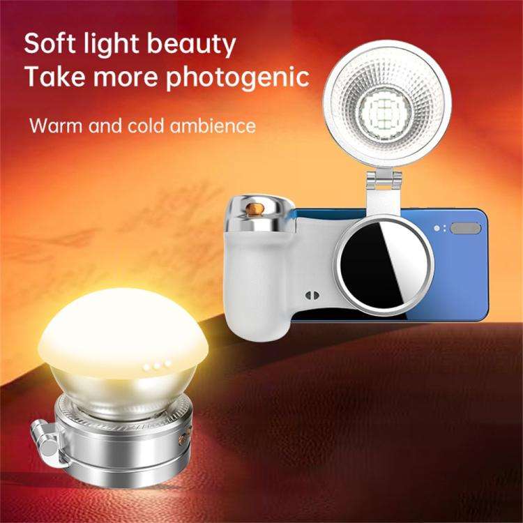K08 3-Color Temperature Phone Photography Light 360 Degree Foldable Selfie Magnetic LED Ring Light