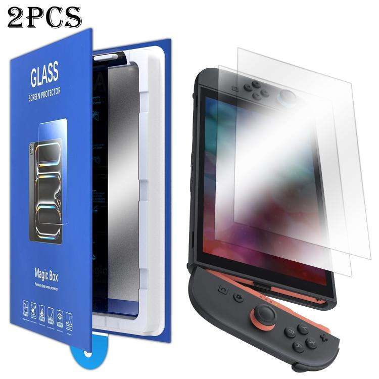 2pcs Book Box Dust-Free Chamber High-Definition Dust-Free Instant Game Console Tempered Glass Fil...