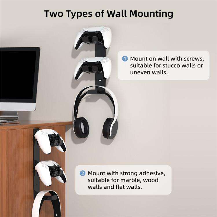 For PS4 / PS5 / XBOX Game Controller Headphone Wall Mount Stand