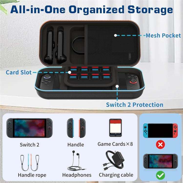For Nintendo Switch 2 Shockproof Travel Bag EVA Hard Shell Carrying Case