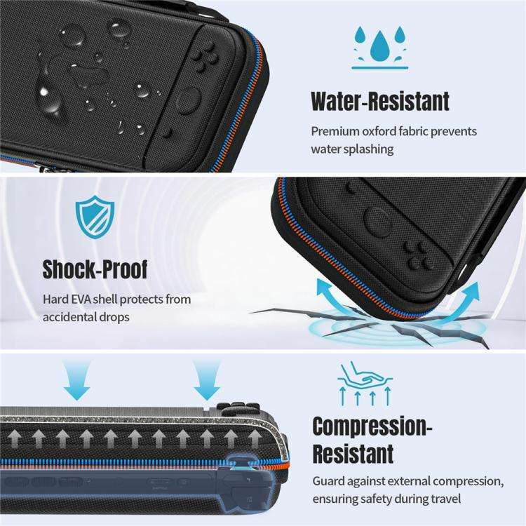 For Nintendo Switch 2 Storage Bag Dual Color Zipper EVA Hard Shell Shockproof Carrying Case