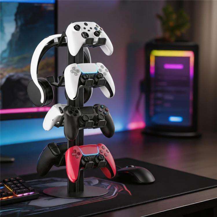 For XBOX / PS5 / Switch 4-Tier Gaming Controller Headphones Gaming Accessories Holder, 4-Tier