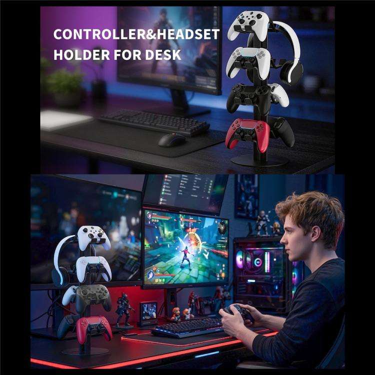 For XBOX / PS5 / Switch 4-Tier Gaming Controller Headphones Gaming Accessories Holder, 4-Tier