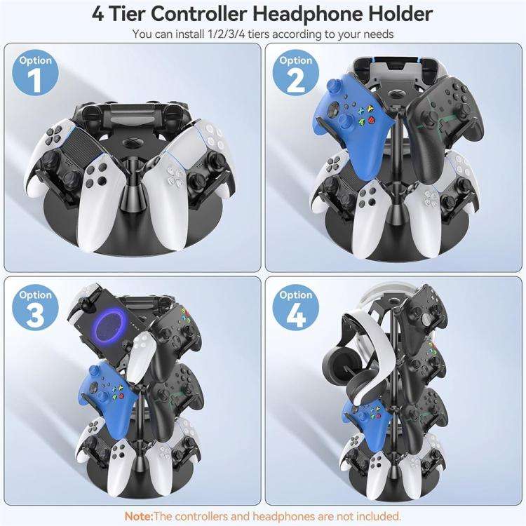 For MicroSoft XBOX / Sony PS5 / Nintendo Switch 360 Degree Rotating 4-Tier Game Controller Stand