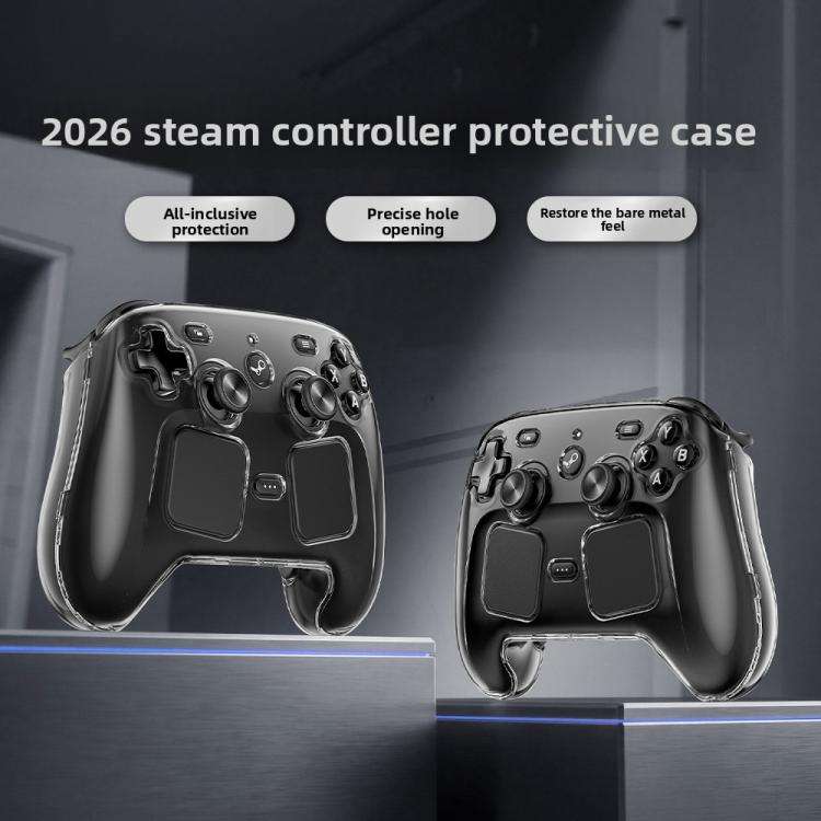 For 2026 Steam Controller 2 Transparent Crystal PC Hard Shell Anti-Drop Protective Case