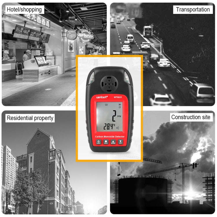 WINTACT WT8825 Carbon Monoxide Detector Independent CO Gas Sensor Warning-up High Sensitive Poiso...