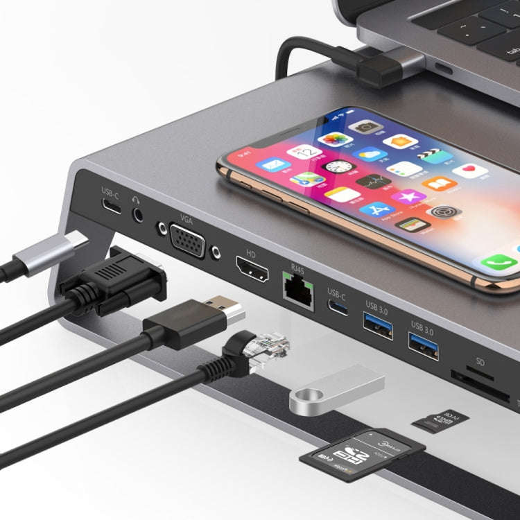 Onten 95109 Type-C To HDMI + VGA + RJ45 + USB3.0 x 2 11 in One Multi-Function Adapter and Compute...