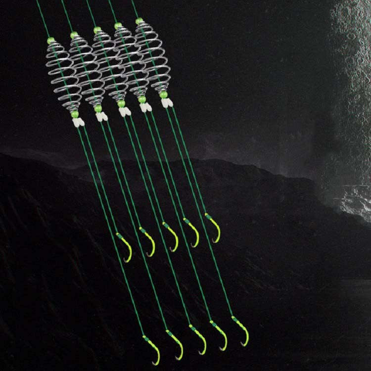 5 in 1 Stranded Double Hook Anti-winding Silver Carp Fishing Group Spring Fishing Hook, 8, 9, 10,...