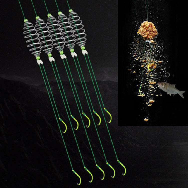 5 in 1 Stranded Double Hook Anti-winding Silver Carp Fishing Group Spring Fishing Hook, 8, 9, 10,...