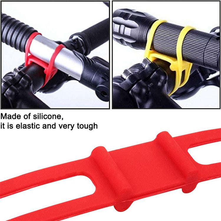 5 PCS Silicon Strap Mountain Road Bike Torch Phone Flashlight  Elastic Bandage Bicycle Light Moun...