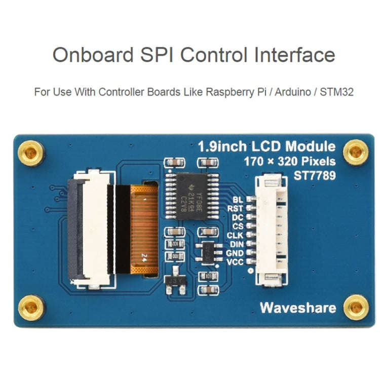 Waveshare 1.9inch 262K Colors 170x320 LCD Display Module for Raspberry Pi Pico, SPI Interface, 23...