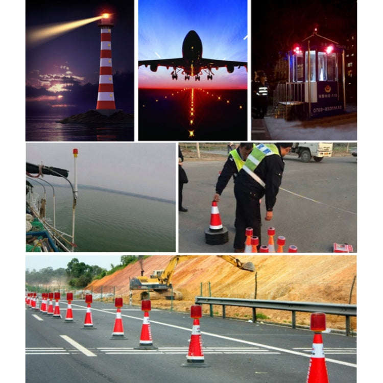 Night Solar Warning Construction Safety Warn Flash Lights Signal Light, Sleeve (Red), Slim handle...