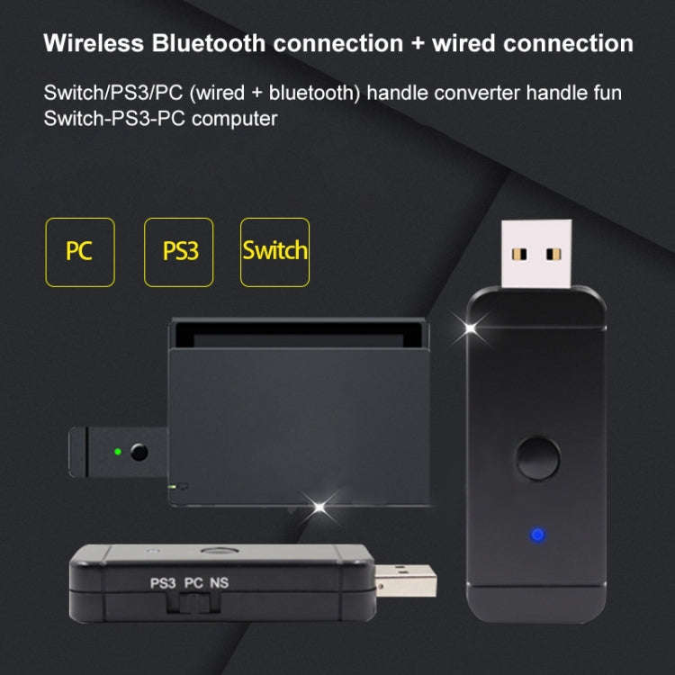 JYS-130 Wireless Bluetooth Gamepad Converter Adapter For PS3 / Switch / PC, For PS3 / Switch / PC