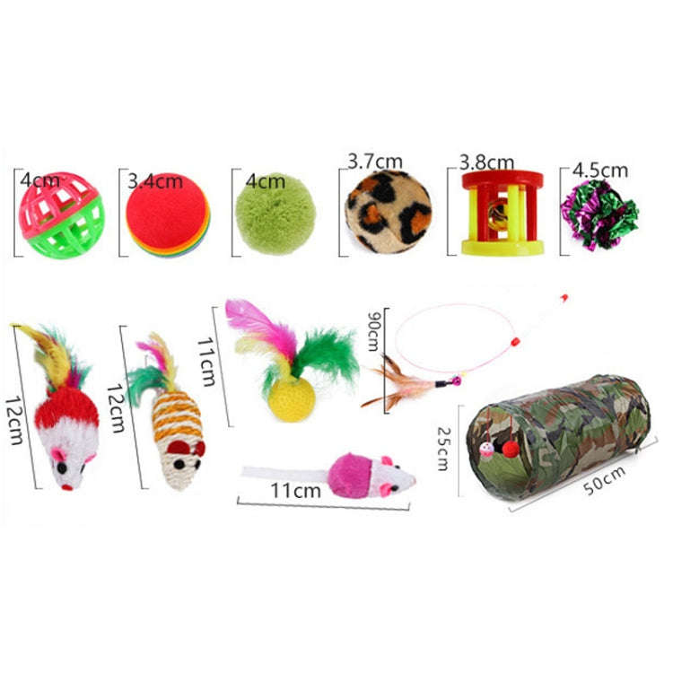 Pet Cat Toy Set Funny Cat Stick Plush Mouse Combo Toy,Specification:, No.11 Set, No.13 Set, No. 1...