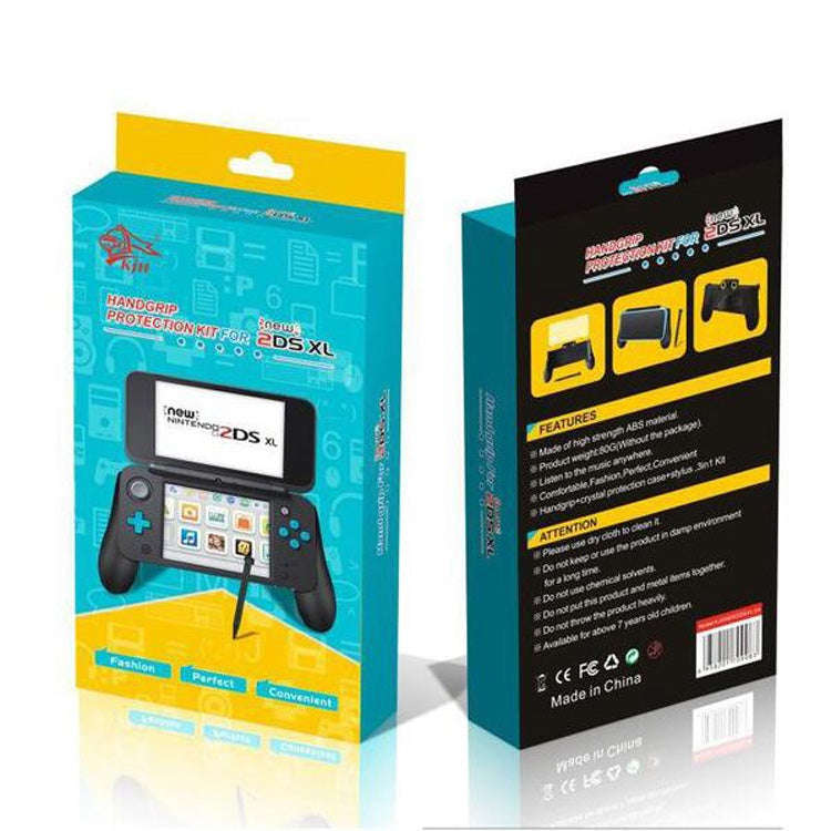 KJH 3 in 1 Handgrip Kit Game Grip + Crystal Ccover + Touch Pen for NEW 2DSLL, For NEW 2DSLL