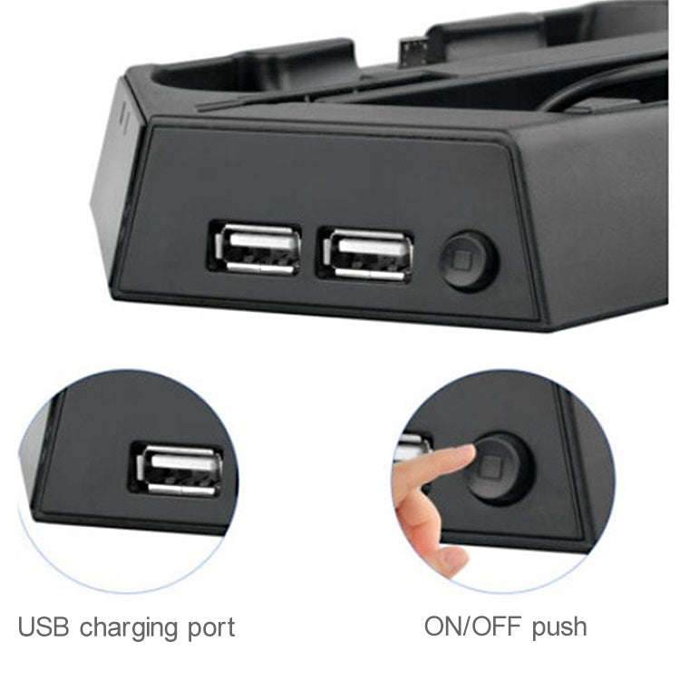 KJH PSLIM-03 Multi-function Host Bracket Cooling Fan Ultra-thin Machine Bracket Fan Charger for P...