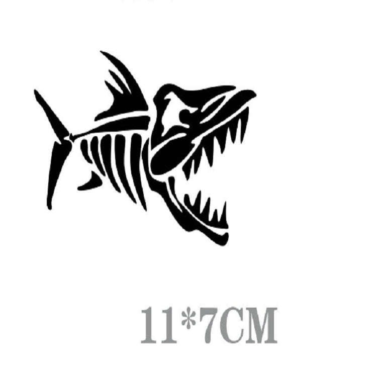 10 PCS Car Sticker Motorcycle Pulling Flower Stick Fish Bone Cartoon Personality Body Sticker, Fi...