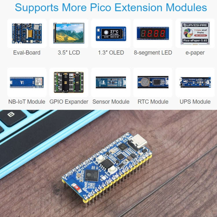 Waveshare ESP32-S3 Microcontroller 2.4 GHz Wi-Fi Development Board Dual-core Processor, 24023