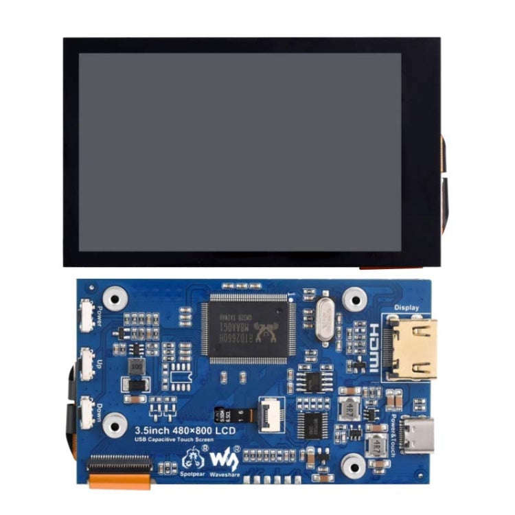 Waveshare 3.5inch 480x800 IPS Capacitive Touch LCD Display For Raspberry Pi ,HDMI Interface, 3.5 ...