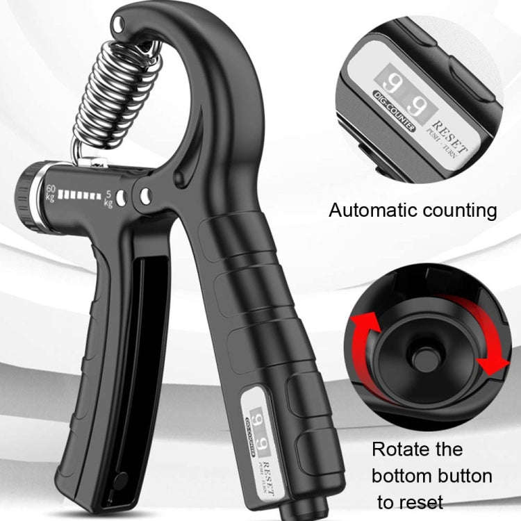 5-60kg Adjustable Mechanical Counting Gripper Finger Strength Training Device, 5-60kg Black, 5-60...