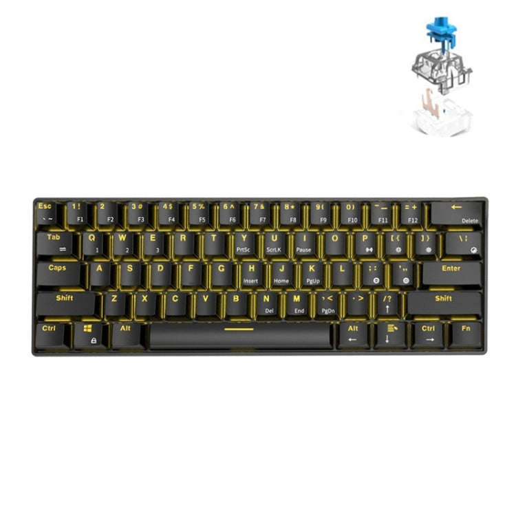 RK61 61 Keys Bluetooth / Wireless Dual Modes Tablet Mobile Gaming Mechanical Keyboard, Cable Leng...