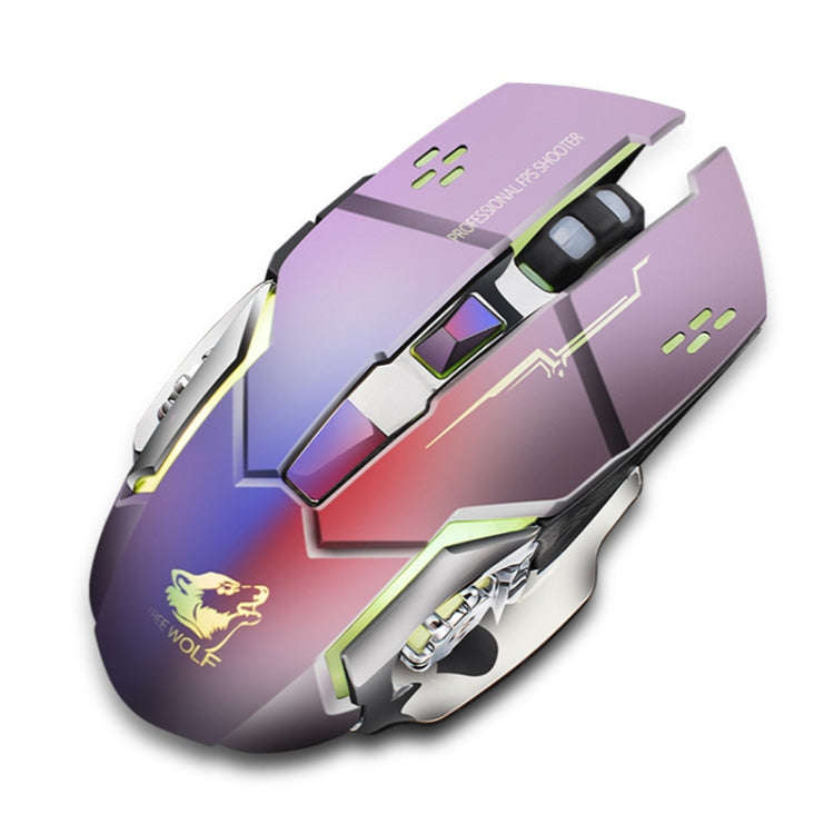 FREEDOM-WOLF X8 2400 DPI 6 Keys 2.4G Wireless Charging Silent Luminous Gaming Mechanical Mouse, X...