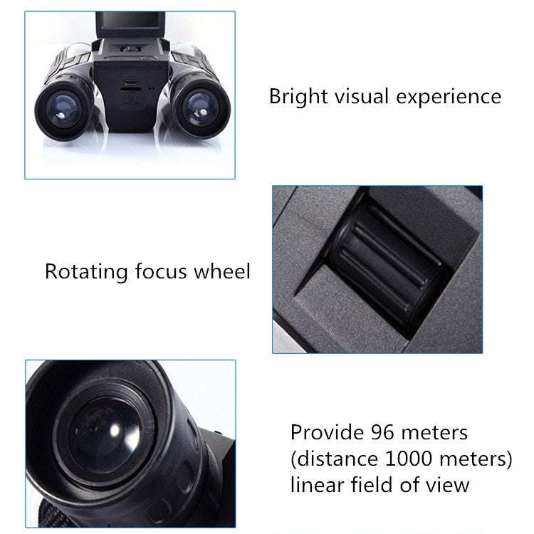 12x32 HD Telescope Outdoor Binocular Digital Telescope Multifunctional Video Camera Telescope, 12X32