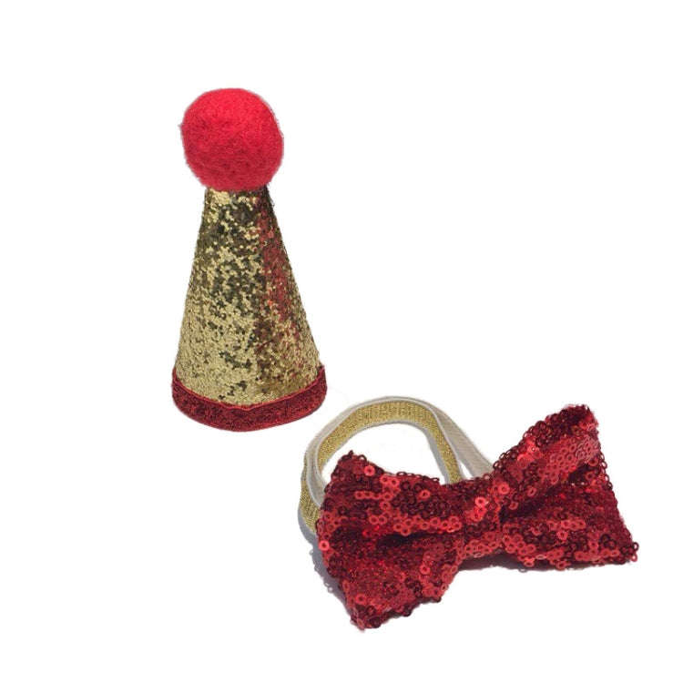 Pets Sequined Bows Hat Christmas Decorations Supplies, Sequined Bows