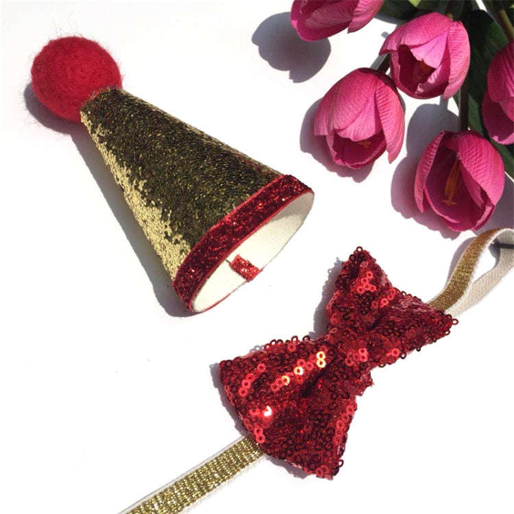 Pets Sequined Bows Hat Christmas Decorations Supplies, Sequined Bows