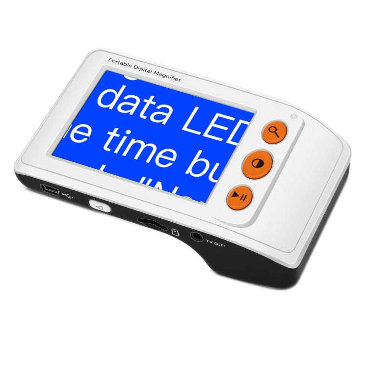 3.5 Inch 2X-25X High-Definition Handheld  Magnifying Glass Electronic Vision Aid, Black, White