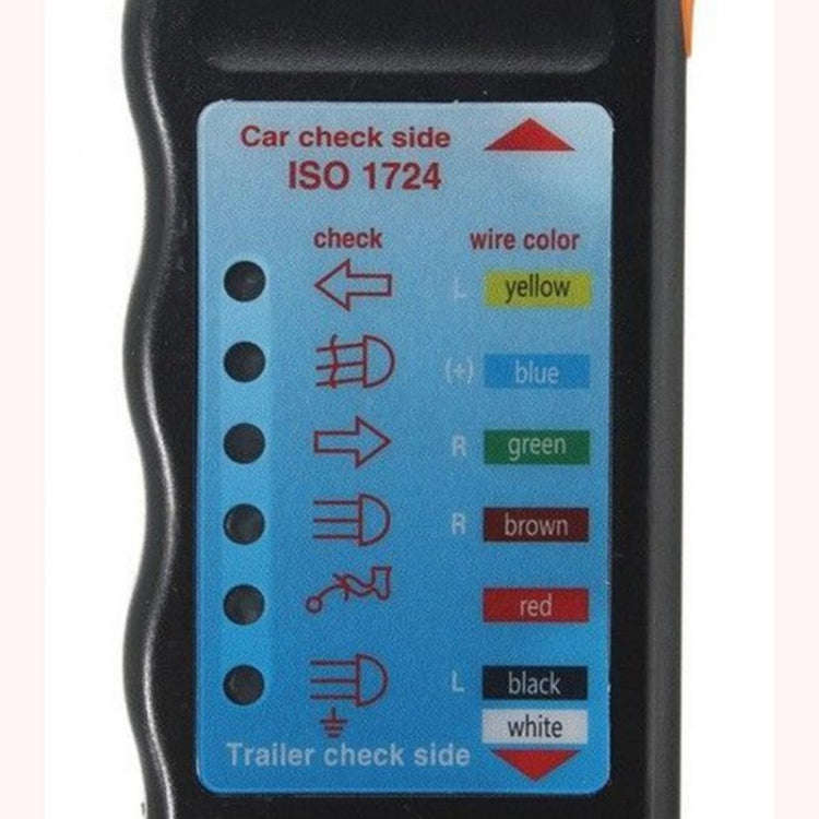 JHT4003 European 12V 7 Pin Car Truck Trailer Plug Socket Tester Wiring Circuit Light Test Tool, J...